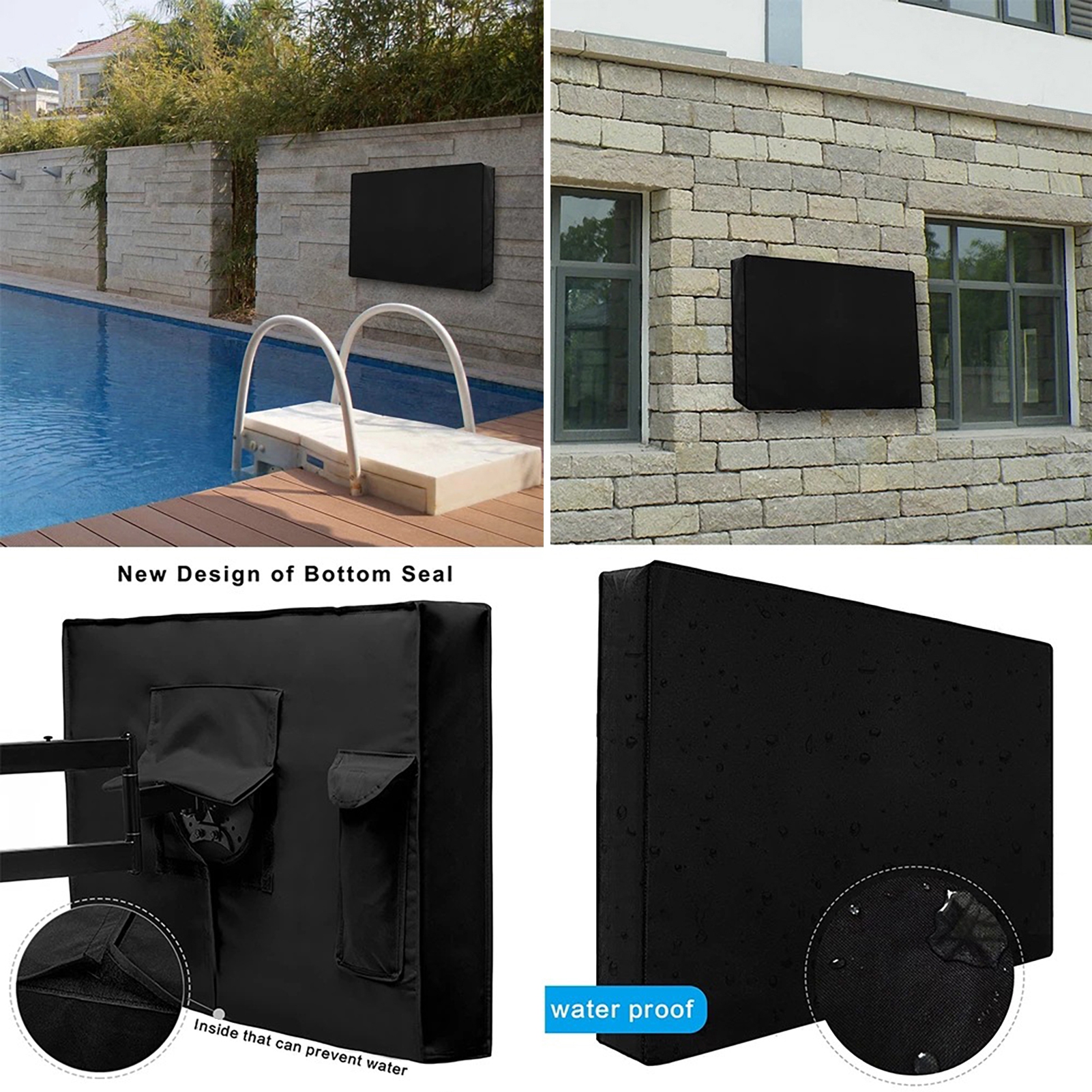 Xeyise Television Protector Cover Waterproof Weather-Resistant UV Protection Universal Outdoor Garden Flat Screen TV Cover